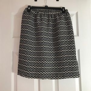 Loft Black & White Pencil Skirt